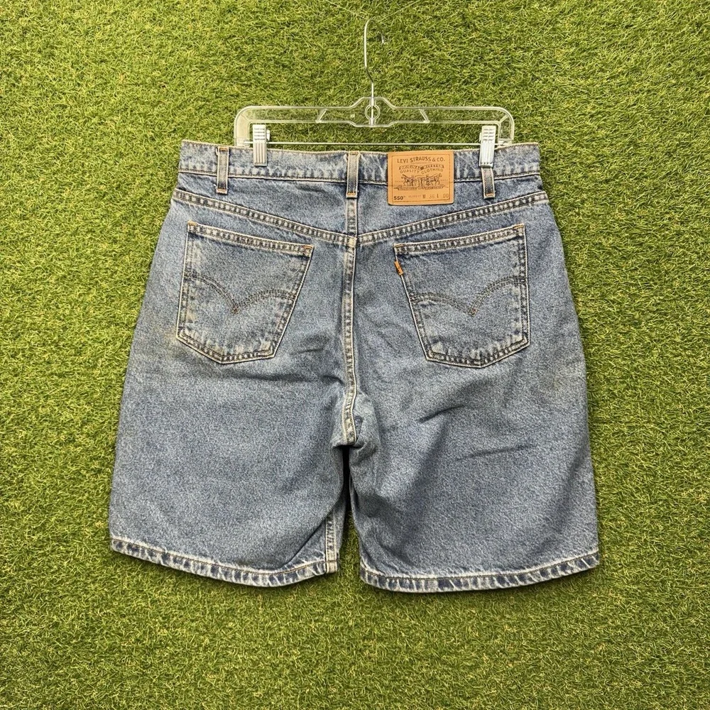 Levis 550 Jean Shorts Mens 36 x8 Orange Tab Relaxed Fit Wide Leg Baggy Y2K